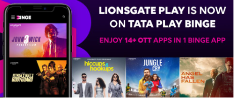 塔塔Play Binge添加Lionsgate Play提供19个OTT应用程序