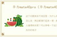 华为mate40pro（华为mate40）