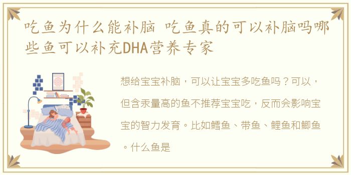 吃鱼为什么能补脑 吃鱼真的可以补脑吗哪些鱼可以补充DHA营养专家