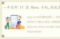 一年发布 11 款 Reno 手机,到底怎么选呢