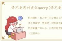 请不要再对我说sorry(请不要再)