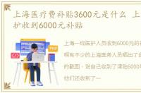 上海医疗费补贴3600元是什么 上海一线医护收到6000元补贴