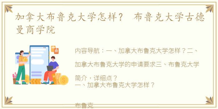 加拿大布鲁克大学怎样？ 布鲁克大学古德曼商学院