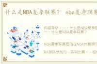 什么是NBA夏季联赛？ nba夏季联赛在哪看