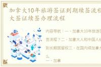 加拿大10年旅游签证到期续签流程？ 加拿大签证续签办理流程