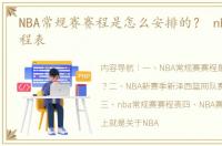 NBA常规赛赛程是怎么安排的？ nba篮网赛程表