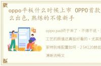 oppo平板什么时候上市 OPPO首款平板就这么出色,熟练的不像新手