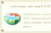 retrieves retrieve什么意思