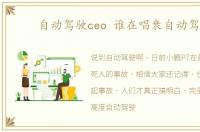 自动驾驶ceo 谁在唱衰自动驾驶