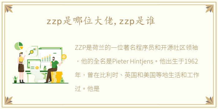 zzp是哪位大佬,zzp是谁