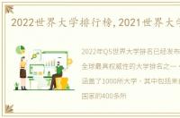 2022世界大学排行榜,2021世界大学排名