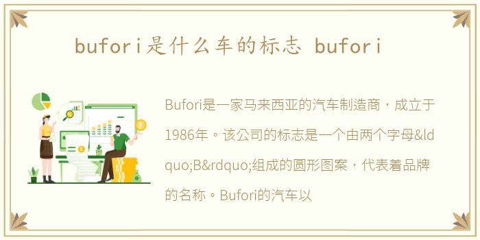 bufori是什么车的标志 bufori