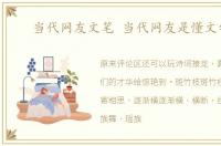 当代网友文笔 当代网友是懂文学的