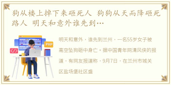 狗从楼上掉下来砸死人 狗狗从天而降砸死路人 明天和意外谁先到…