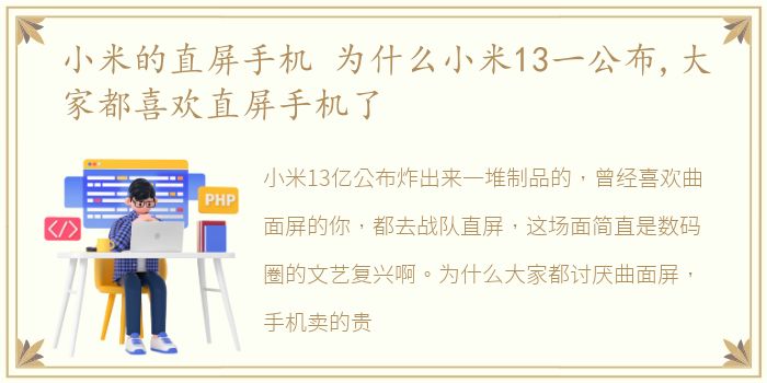 小米的直屏手机 为什么小米13一公布,大家都喜欢直屏手机了