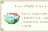 豪华suv的品牌 豪华suv