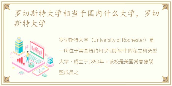 罗切斯特大学相当于国内什么大学，罗切斯特大学