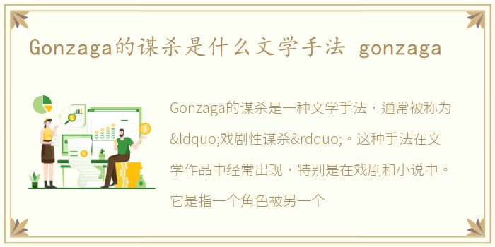 Gonzaga的谋杀是什么文学手法 gonzaga