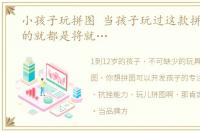 小孩子玩拼图 当孩子玩过这款拼图,其余的就都是将就…