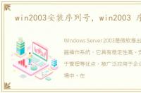 win2003安装序列号，win2003 序列号