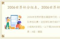 2006世界杯分组表，2006世界杯分组