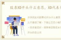 股票XD开头什么意思，XD代表什么