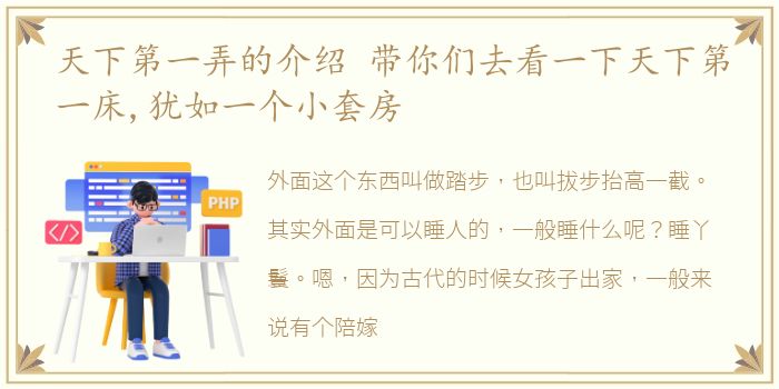 天下第一弄的介绍 带你们去看一下天下第一床,犹如一个小套房