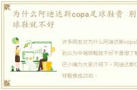 为什么阿迪达斯copa足球鞋贵 别以为中端球鞋就不好