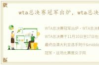 wta总决赛冠军出炉，wta总决赛