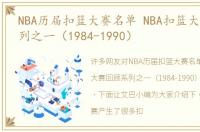 NBA历届扣篮大赛名单 NBA扣篮大赛回顾系列之一（1984-1990）