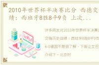 2010年世界杯半决赛比分 西德交锋历史战绩：西班牙8胜8平9负 上次交手6-0德国