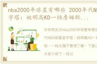 nba2000年球星有哪些 2000年代NBA球星金字塔：姚明高KD一档詹姆斯二档，一档太强