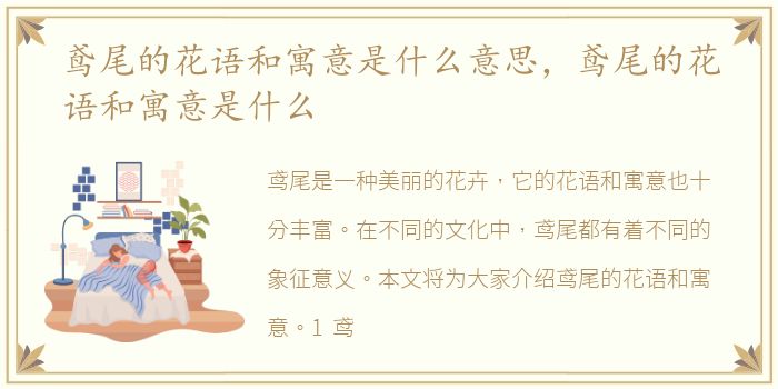 鸢尾的花语和寓意是什么意思，鸢尾的花语和寓意是什么