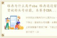 睢冉为什么离开cba 睢冉退役留下争议：曾被称头号球霸，本赛季CBA报名截止前被解雇