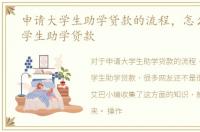 申请大学生助学贷款的流程，怎么申请大学生助学贷款