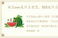 淘宝seo是什么意思，SEO是什么意思