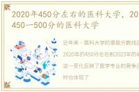 2020年450分左右的医科大学，2023年高考450一500分的医科大学