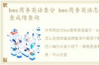 bec商务英语查分 bec商务英语怎么在官网查成绩查询