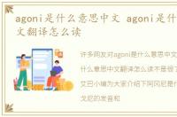 agoni是什么意思中文 agoni是什么意思中文翻译怎么读