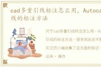 cad多重引线标注怎么用，Autocad多重引线的标注方法