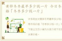 黄骅冬枣最早多少钱一斤 今日冬枣市场价格「冬枣多少钱一斤」