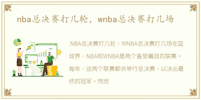 nba总决赛打几轮，wnba总决赛打几场