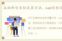 五轴转台坐标设置方法，cad坐标设置方法