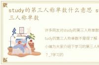 study的第三人称单数什么意思 study的第三人称单数