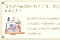 雷克萨斯es250油耗多少啊，雷克萨斯es250油耗多少