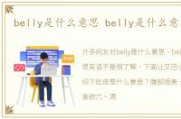 belly是什么意思 belly是什么意思英语