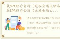 氧SPA理疗会所（光谷金盾大酒店）简介 氧SPA理疗会所（光谷金盾大酒店）旅游攻略