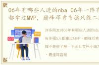 06年有哪些人进的nba 06年一阵有多强5人都拿过MVP，巅峰邓肯韦德只能二阵