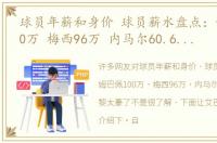 球员年薪和身价 球员薪水盘点：姆巴佩100万 梅西96万 内马尔60.6万，巴黎太豪了