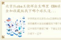 北京队cba王骁辉出生哪里 CBA球员籍贯大全加收藏版找下哪个球队没有一个辽宁球员